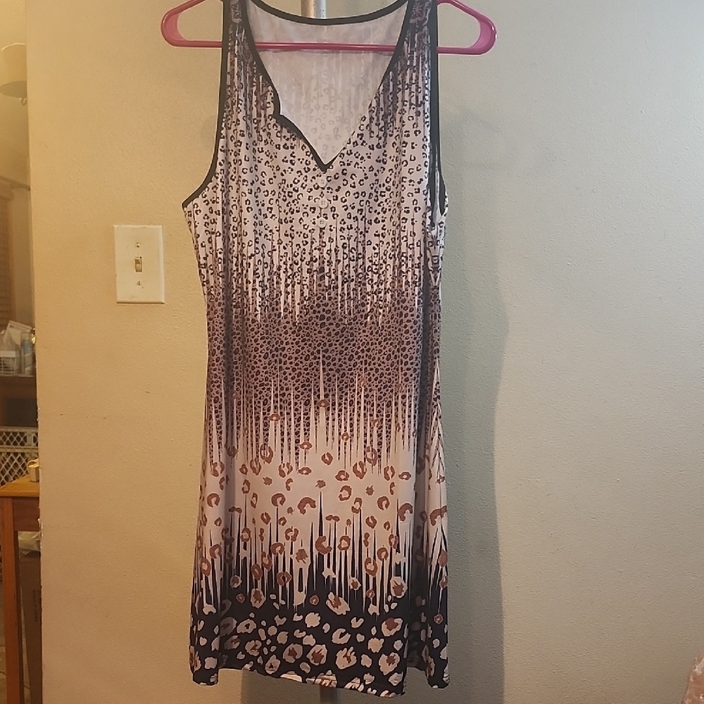 Leopard Print Sleeveless Dress